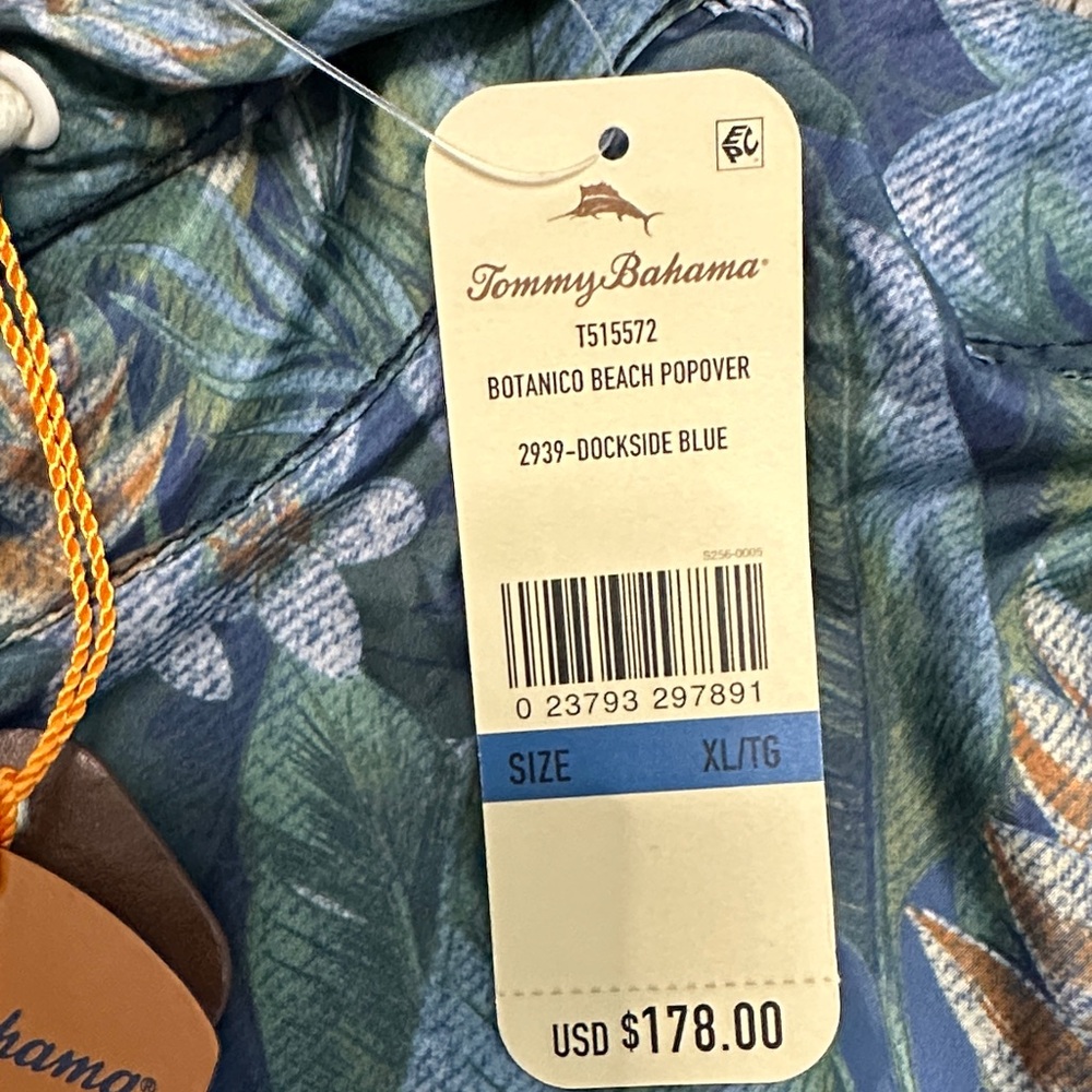 Tommy Bahama Botanical Beach Popover Dockside Blue. NWT! - Picture 10 of 16